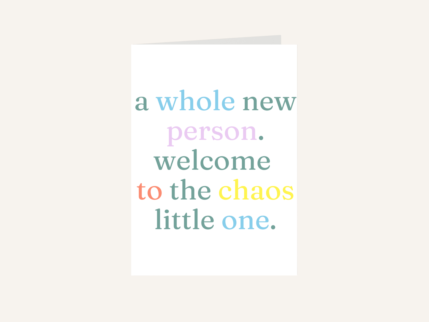 A Whole New Person Welcome to the Chaos Card