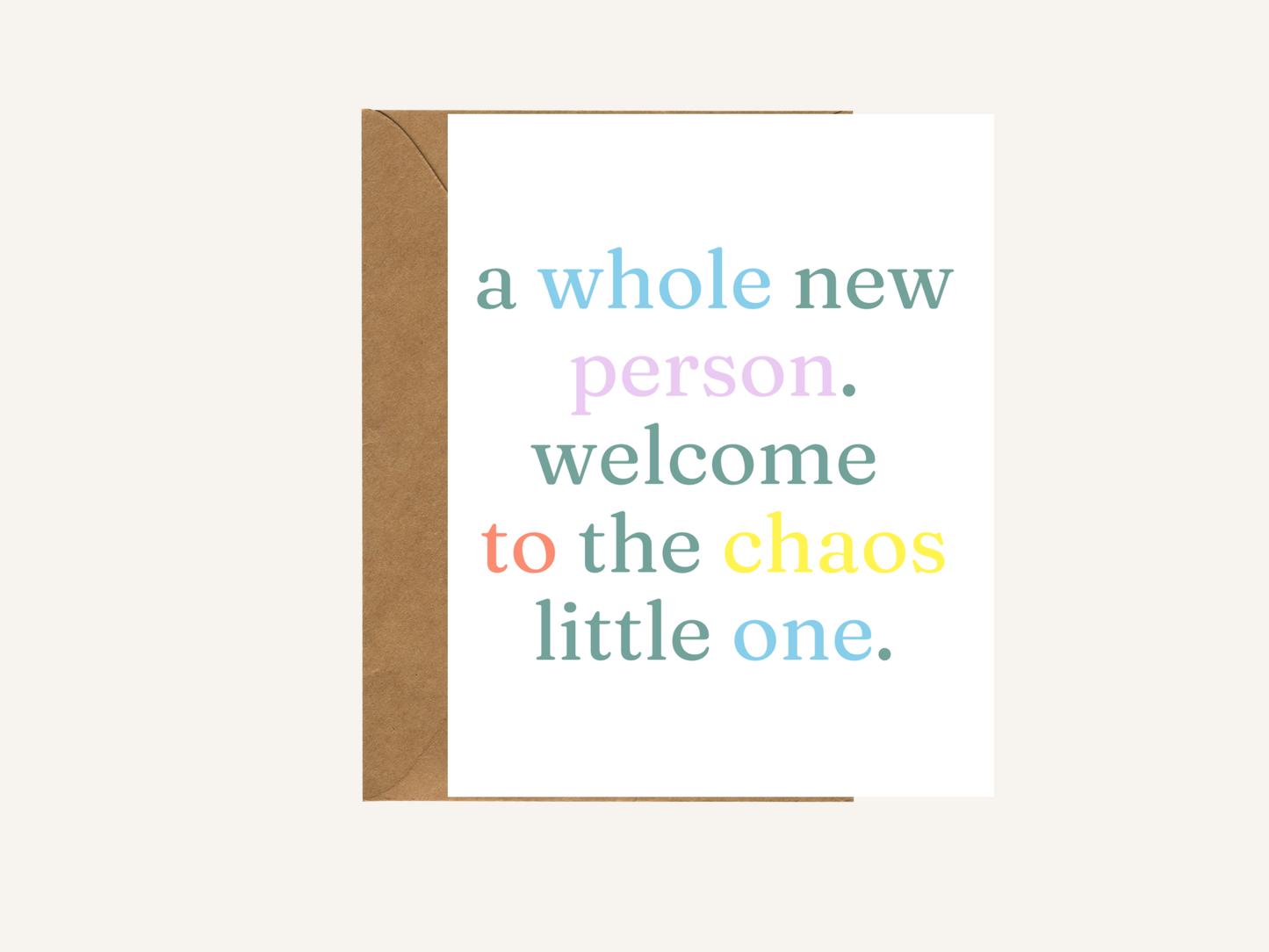 A Whole New Person Welcome to the Chaos Card