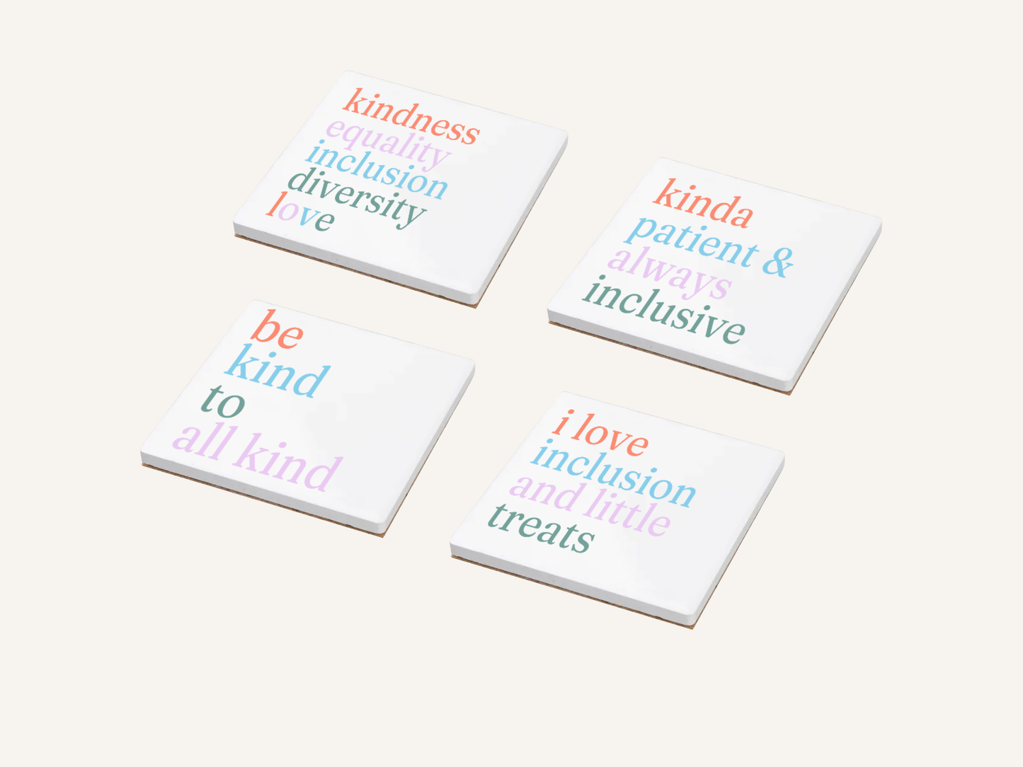 Kindness Inclusion Values Coaster Set of 4